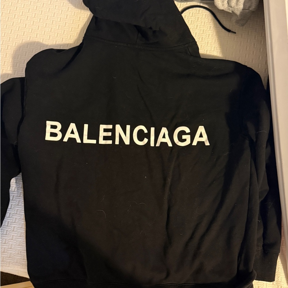 Balenciaga Black Sweatshirt with White Logo